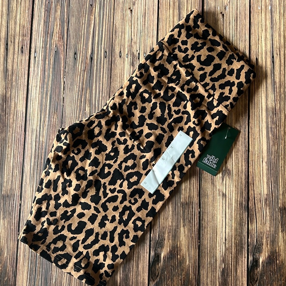 NWT Wild Fable Leopard Print Cotton Bike Shorts M